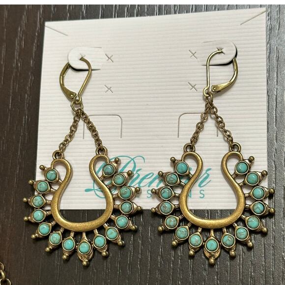 Premier Designs Lotus Long Necklace and Pierced Earrings Combination NWT - Picture 3 of 7